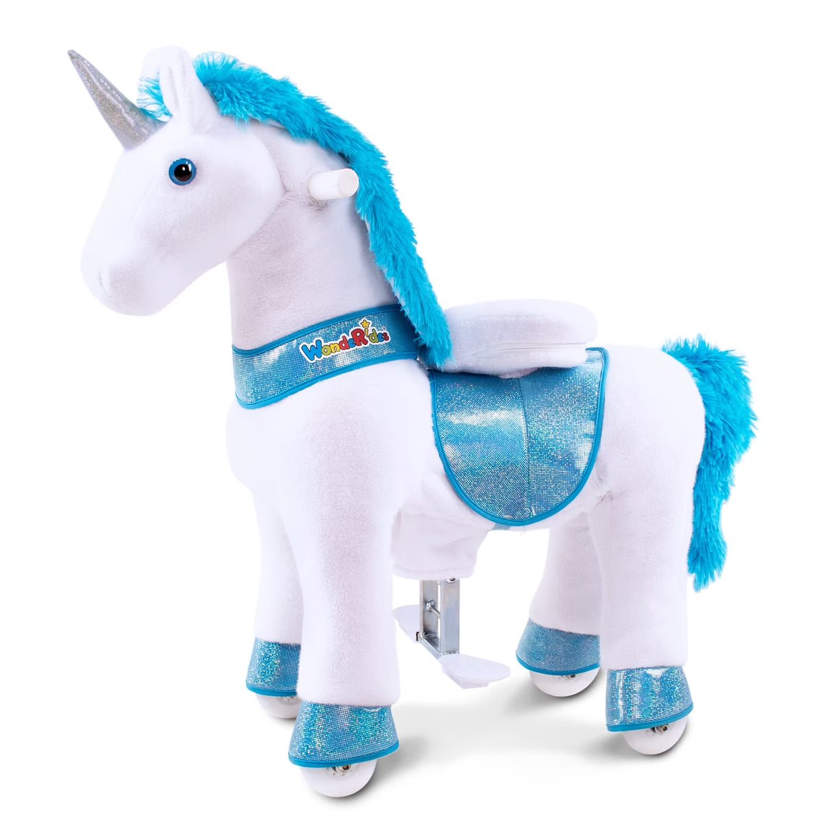 Ride on Blue Unicorn Horse Toy Medium Size 4 Height 36 Inch Plush Animal N80467