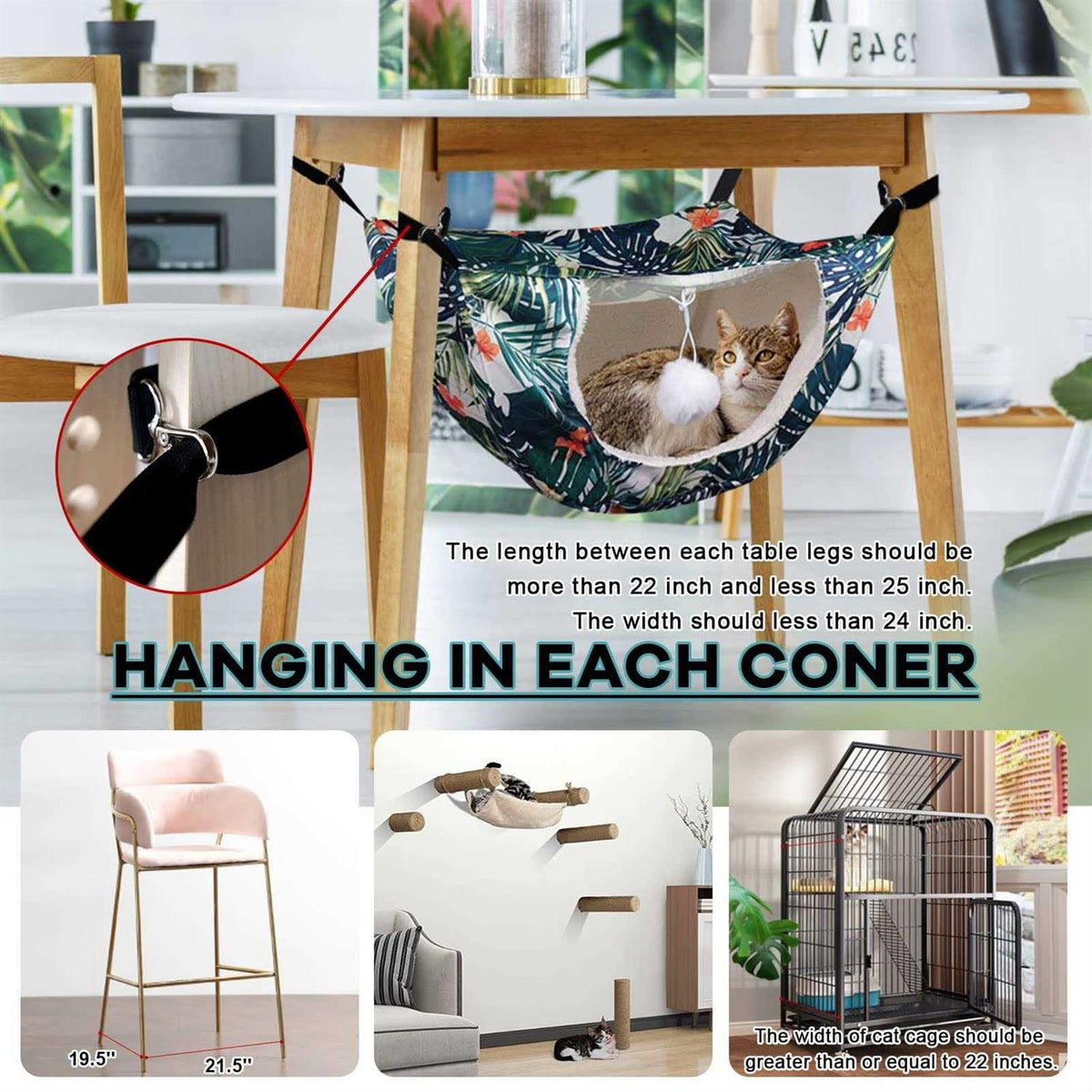 Cat Cage Hammock Double Layer Plush Hanging Pet Bed L5237