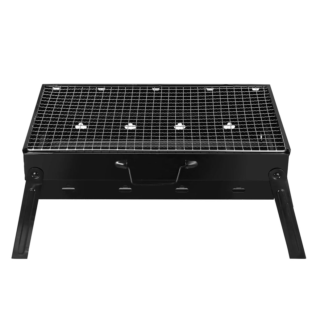 18" Portable Charcoal Grill and Smoker Stainless Steel Foldable BBQ Grill Black R350