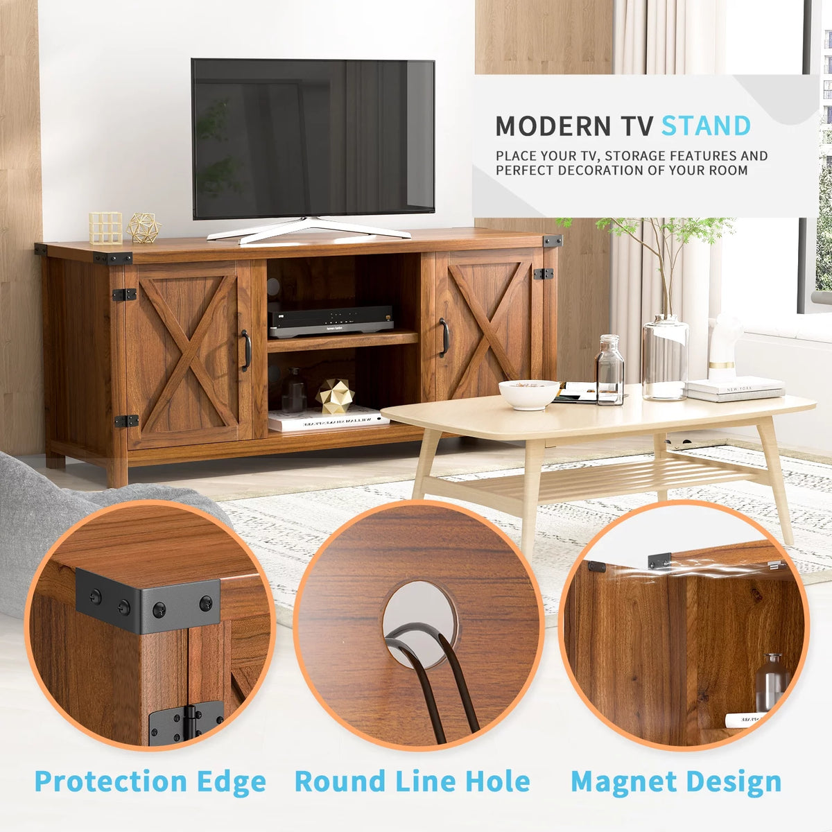 Farmhouse Two-Door TV Cabinet K397