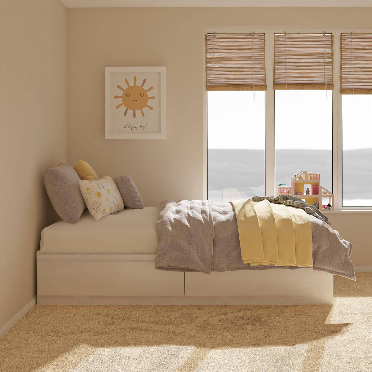 Twin Mates Bed Ivory Oak N66083