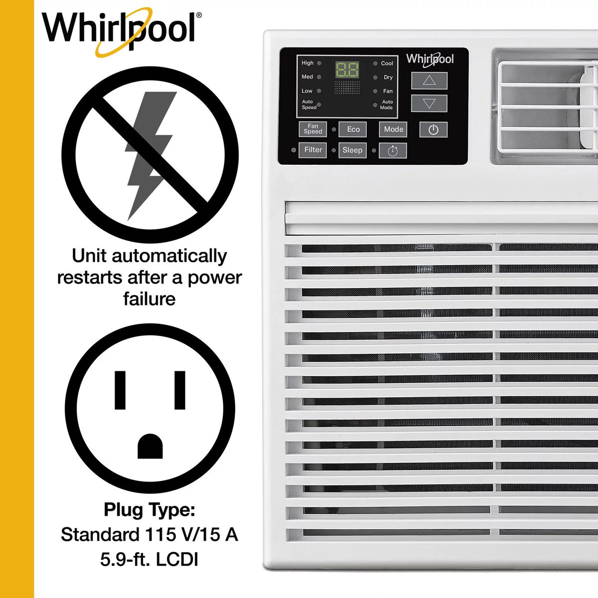 8000 BTU 115-Volt Wall Air Conditioner with Remote, White K13422