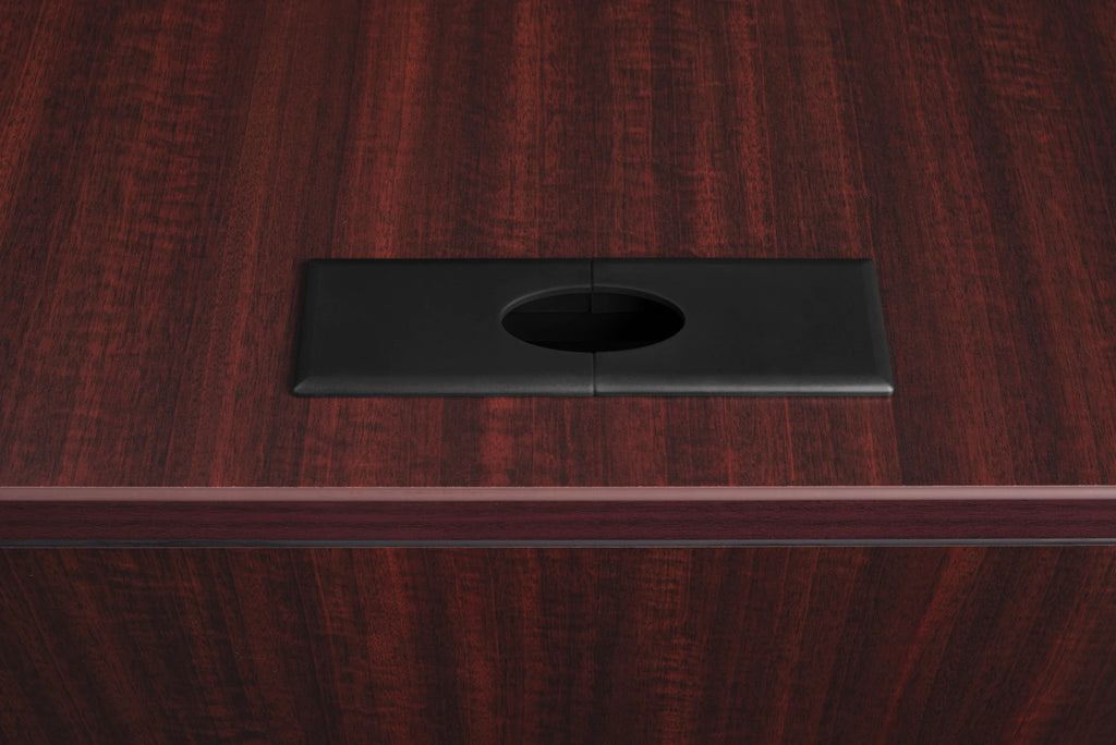 71" Mahogany Double Pedestal U-Desk O890192