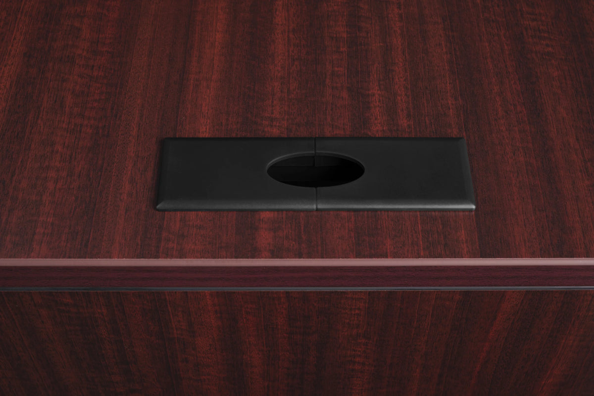 71" Mahogany Double Pedestal U-Desk O890192