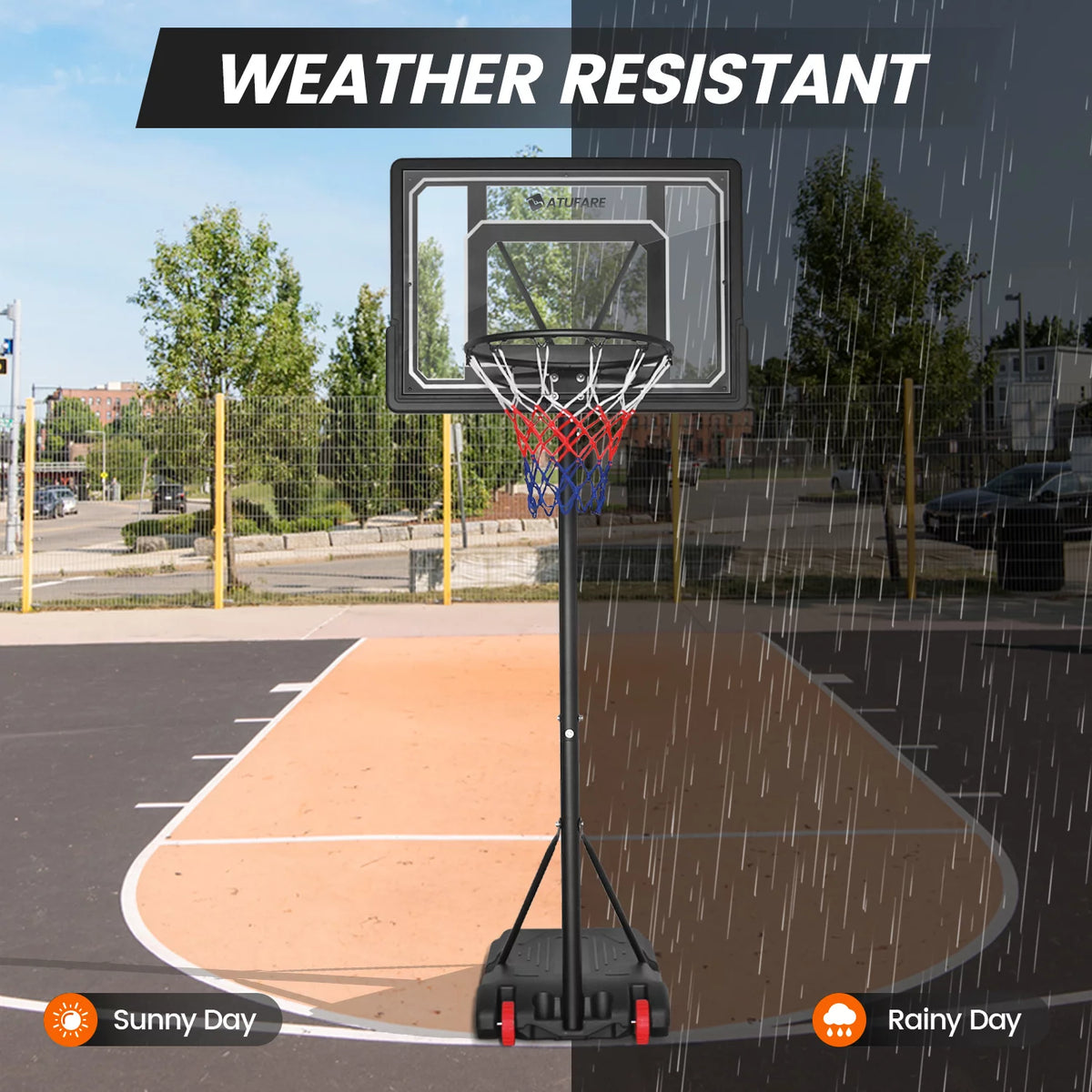 Portable Basketball Hoop & Goal 5 - 7 ft Height Adjustable T151042