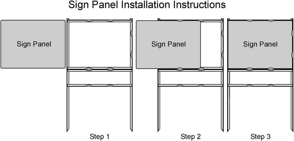 18 x 24 Metal H-Frame Yard Sign with Rider, Black (Pack of 3) W5590