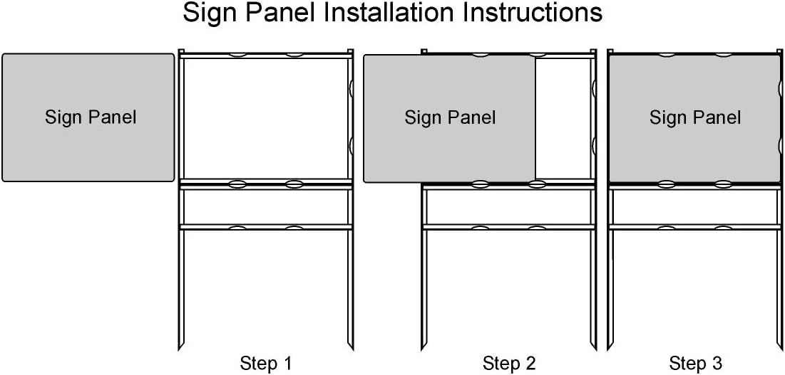 18 x 24 Metal H-Frame Yard Sign with Rider, Black (Pack of 3) W5590