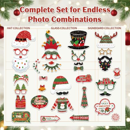 Christmas Photo Booth Props Set of 32 O420210