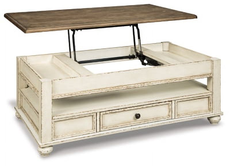 White/Brown Lift Top Coffee Table Q47792