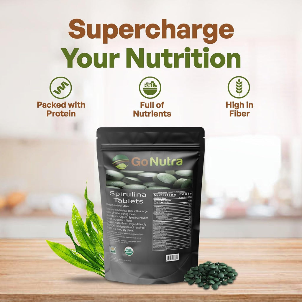500 mg Organic Spirulina Tablets, 720 Tablets B91929