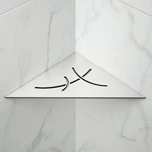 Brushed 304 Stainless Steel Recessed Triangular Corner Shower Shelf H8548