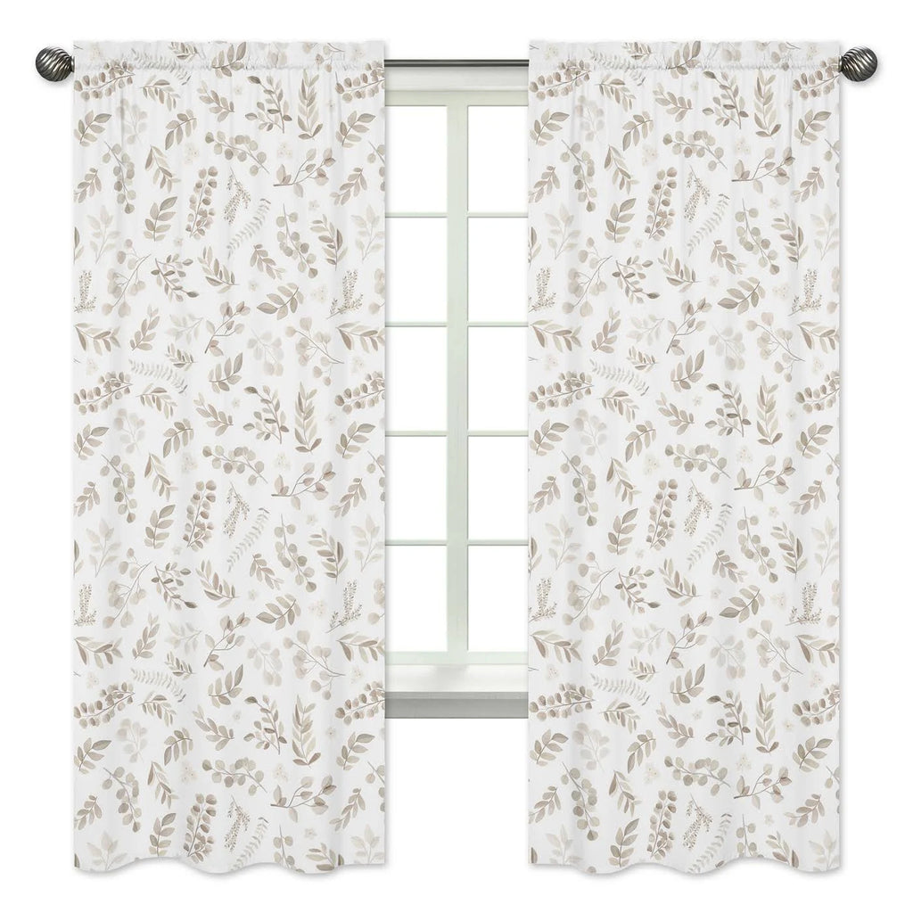 Botanical Taupe Window Panels, Set of 2 Q55766