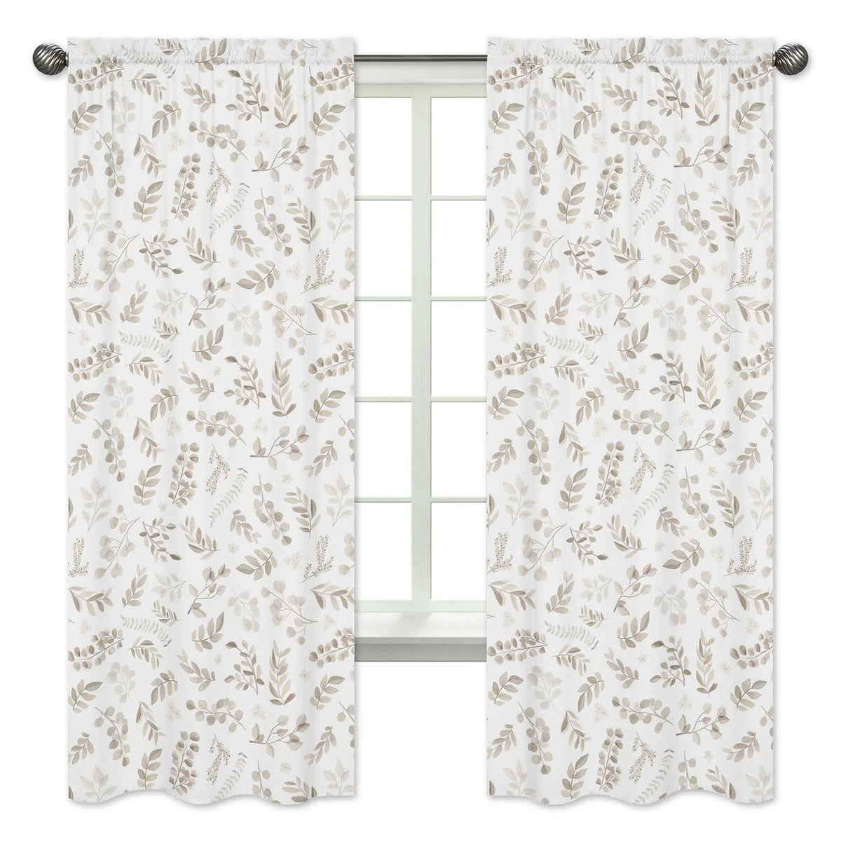Botanical Taupe Window Panels, Set of 2 Q55766