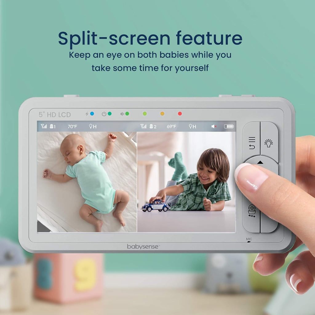 5 HD Split-Screen Baby Monitor with 2 Cameras Z47025
