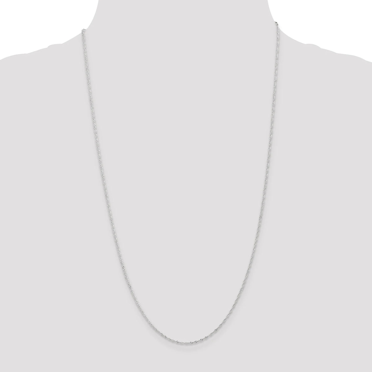 14K White Gold Ultra-thin Chain Necklace 24 Inches D75757