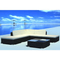 6 Piece Poly Rattan Patio Set with Cushions A2082