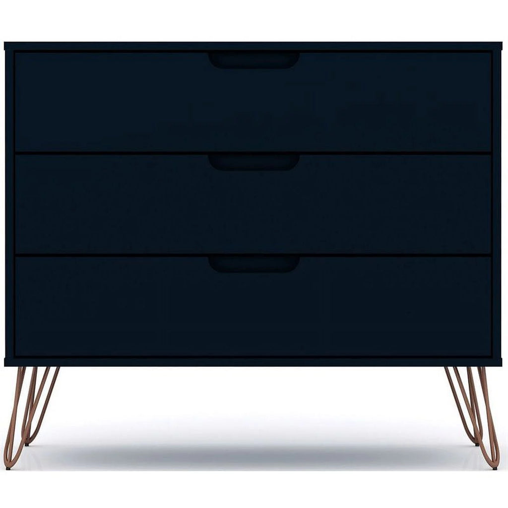 3-Drawer Mid-Century Wood Dresser U667