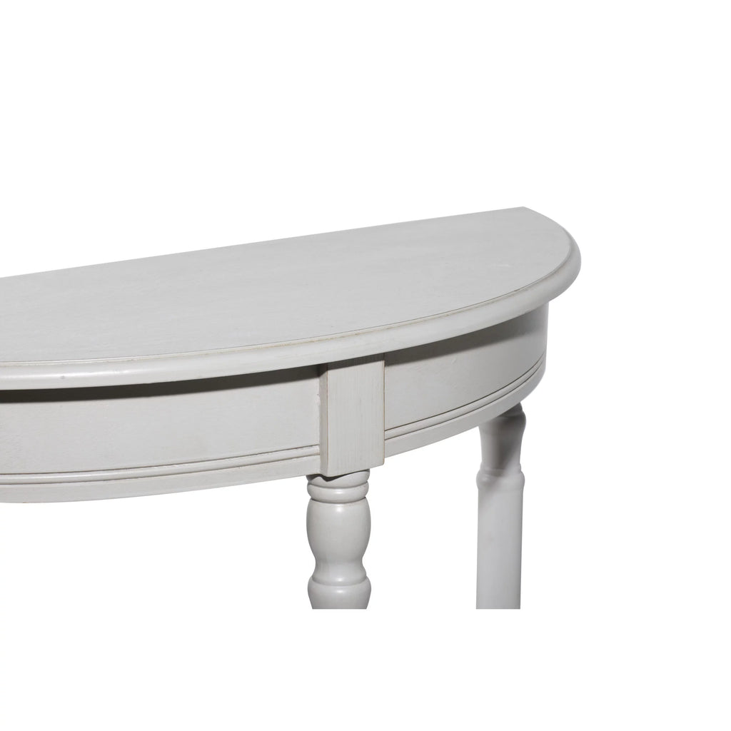 Cream Half Moon Wood Console Table B822090