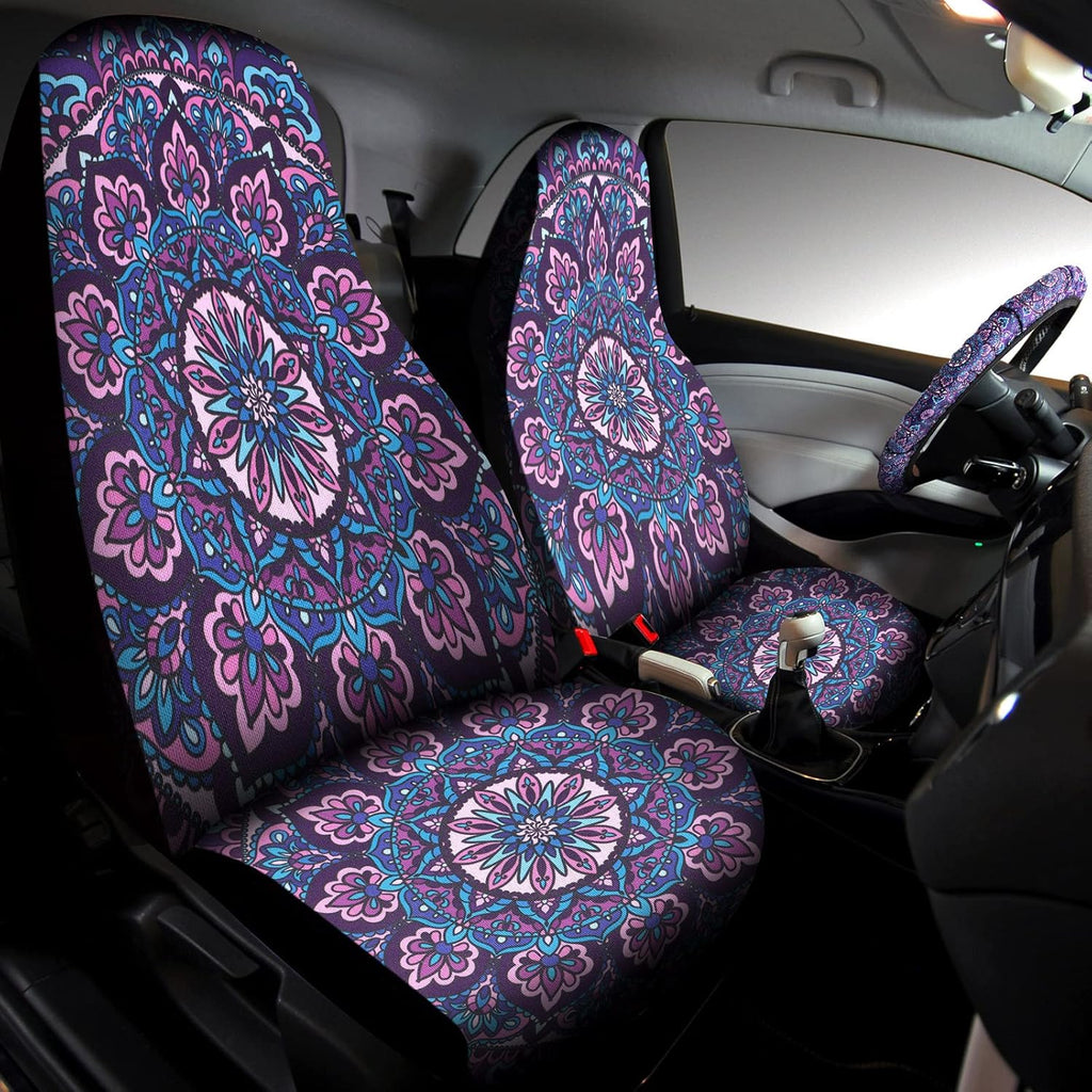 Purple Mandala Car Accessories Set X13673