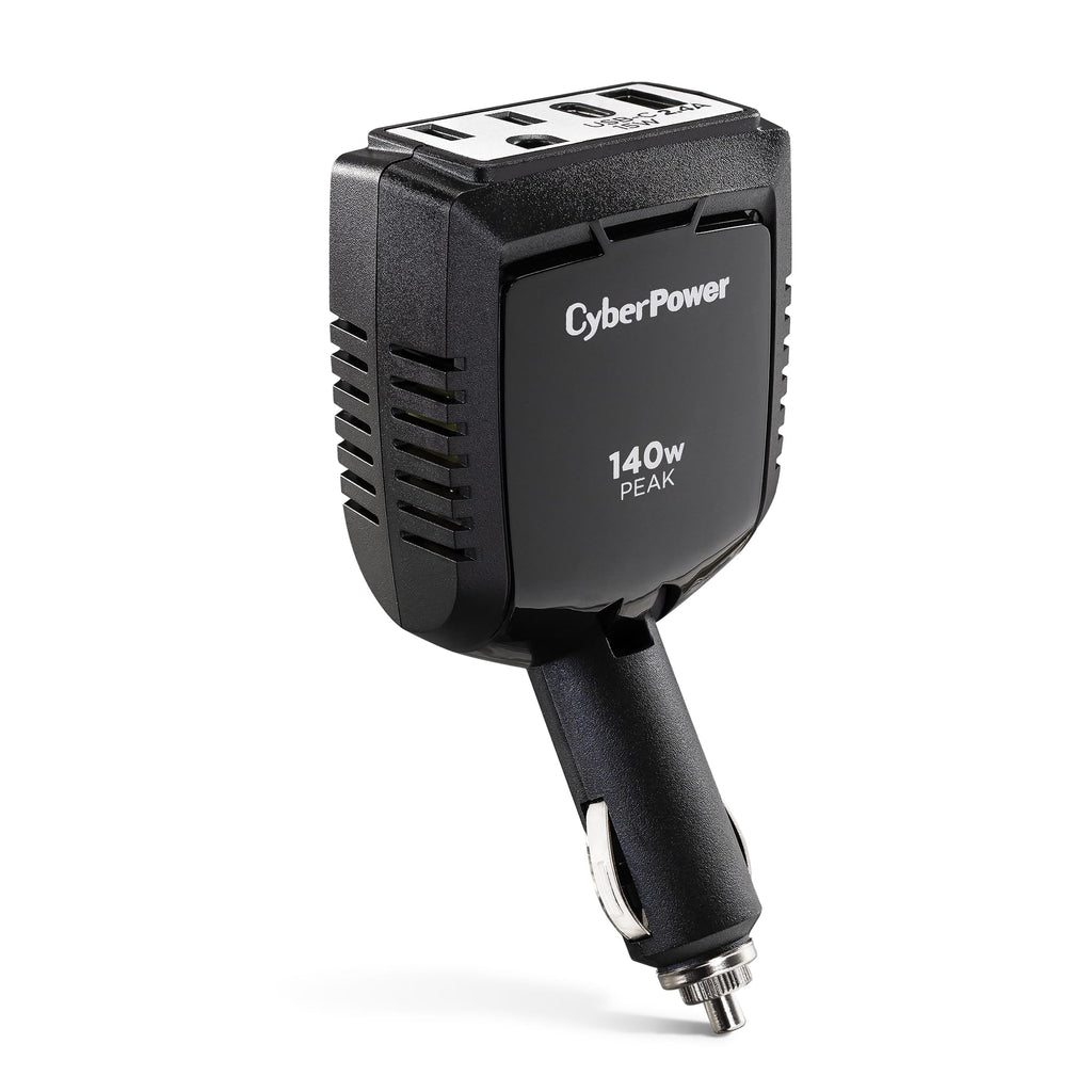 1 Outlet 140 Watt Power Inverter with USB-C & USB-A Port D7881