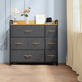 Light Gray 7 Drawer Fabric Dresser C5195