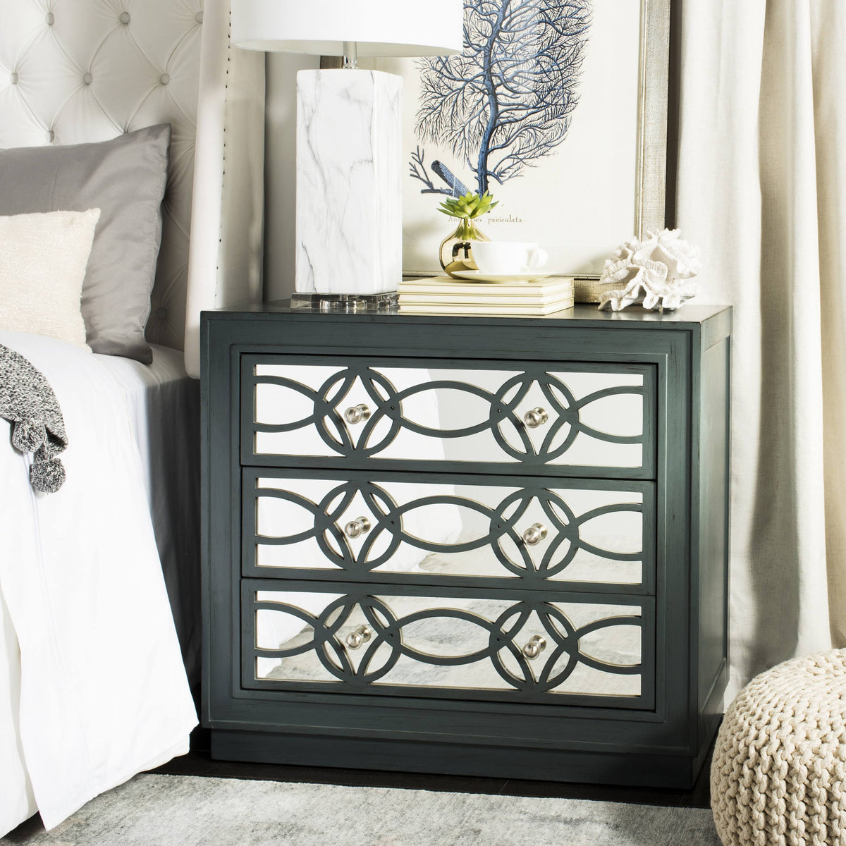 3 Drawer Steel Teal Chest X9639