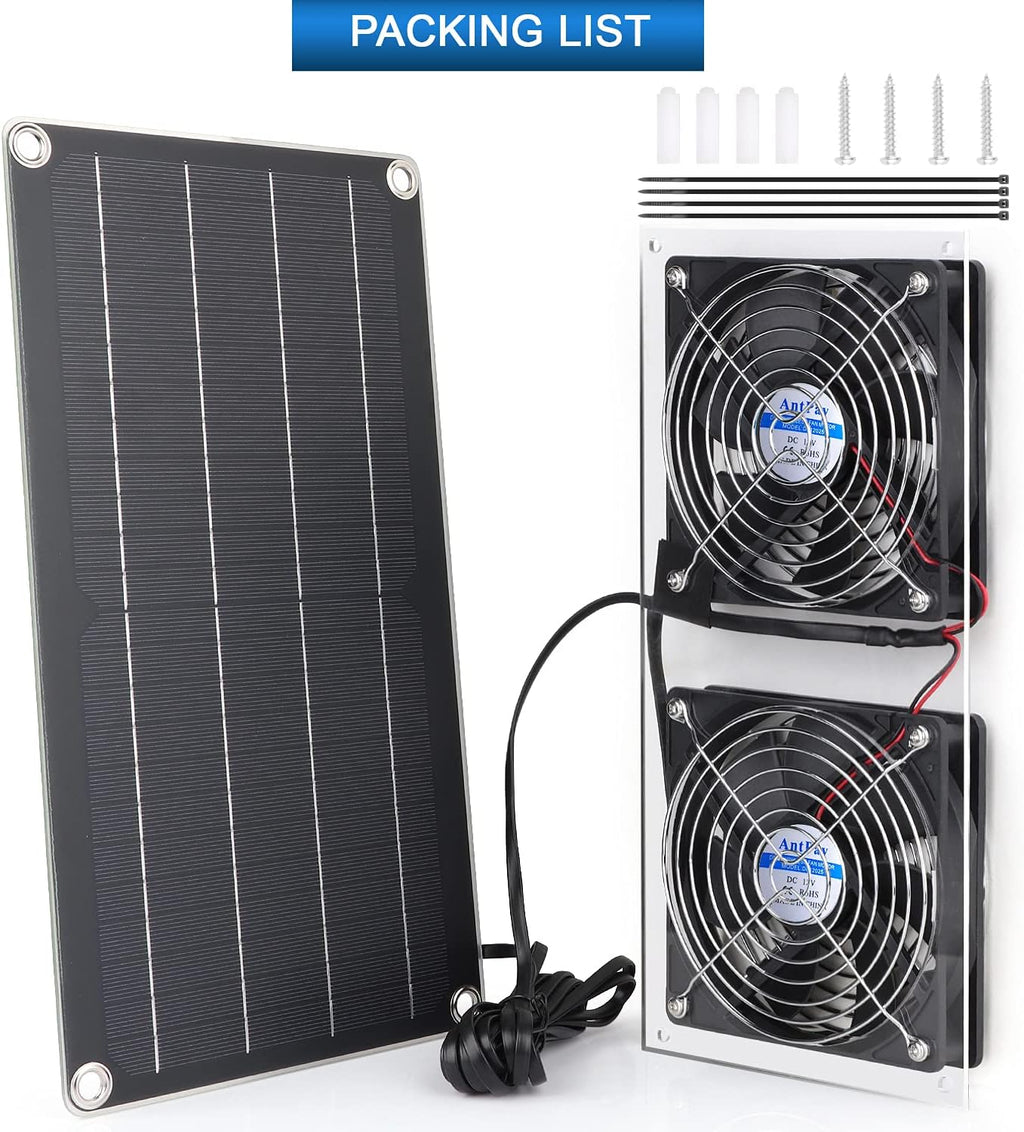 10W Weatherproof Dual Fan Solar Panel Fan Kit R3524