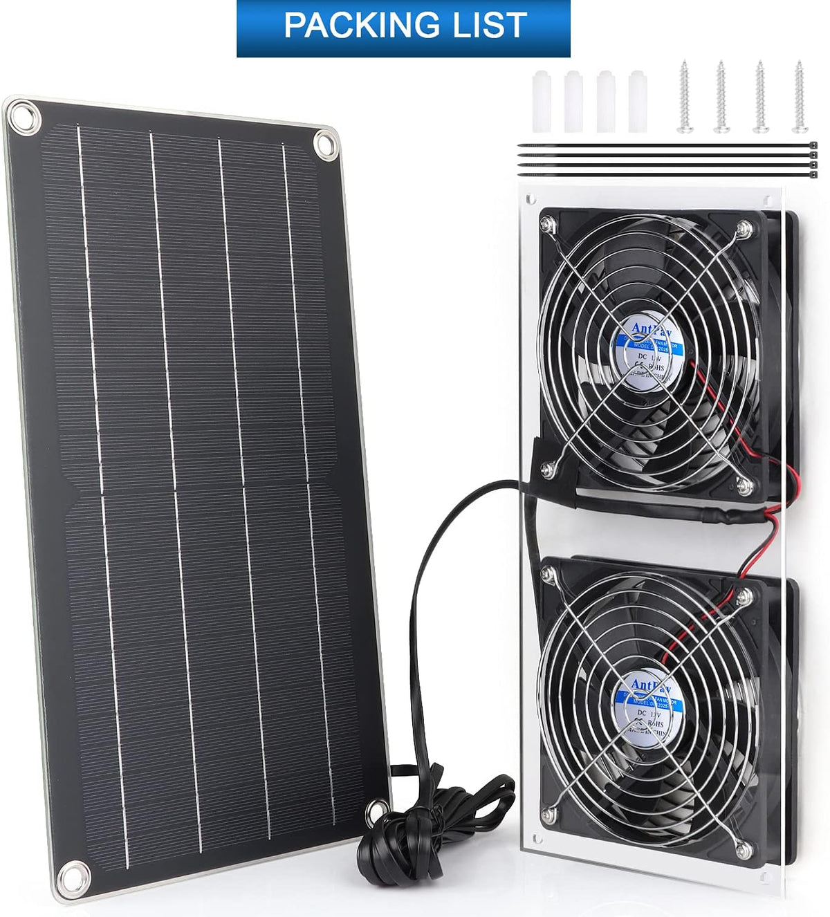 10W Weatherproof Dual Fan Solar Panel Fan Kit R3524
