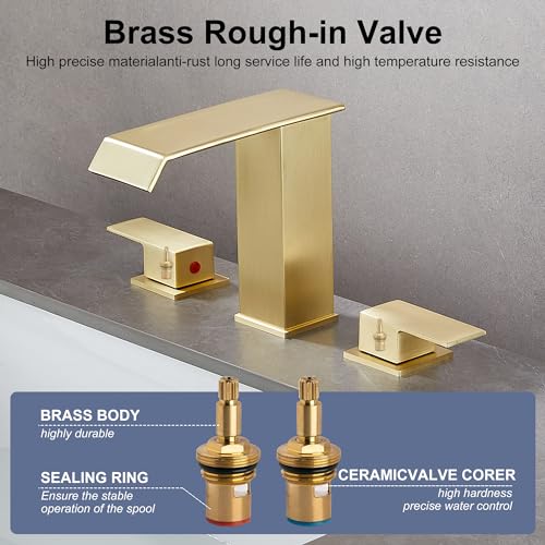 White Gold Single Handle Vessel Sink Faucet with Pop Up Drain N710002
