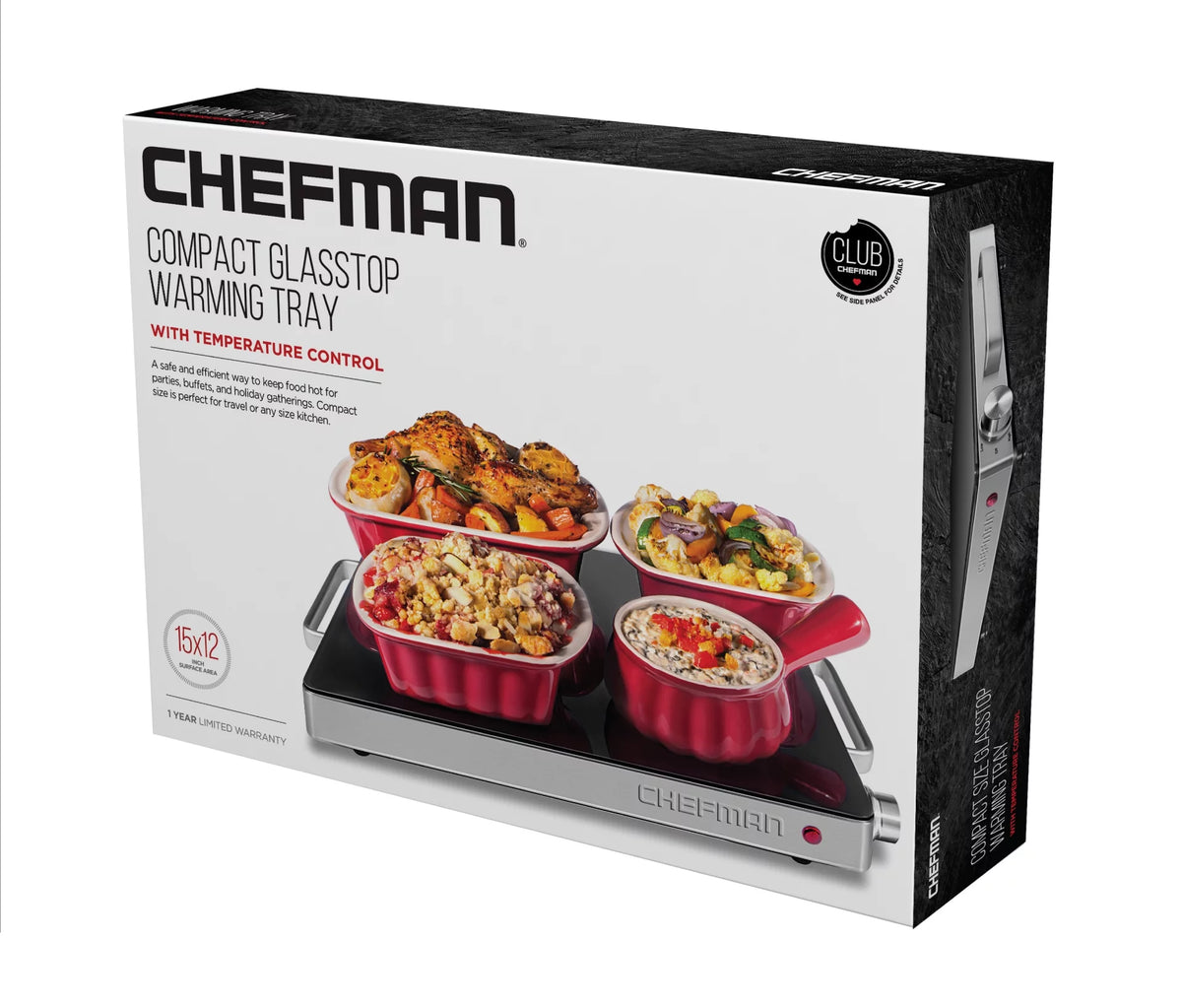 Compact Glasstop Warming Tray with Adjustable Temperature Control J83249
