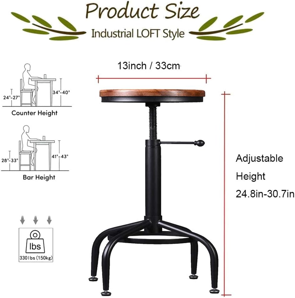 Set of 2 Adjustable Swivel Metal Barstools M7779