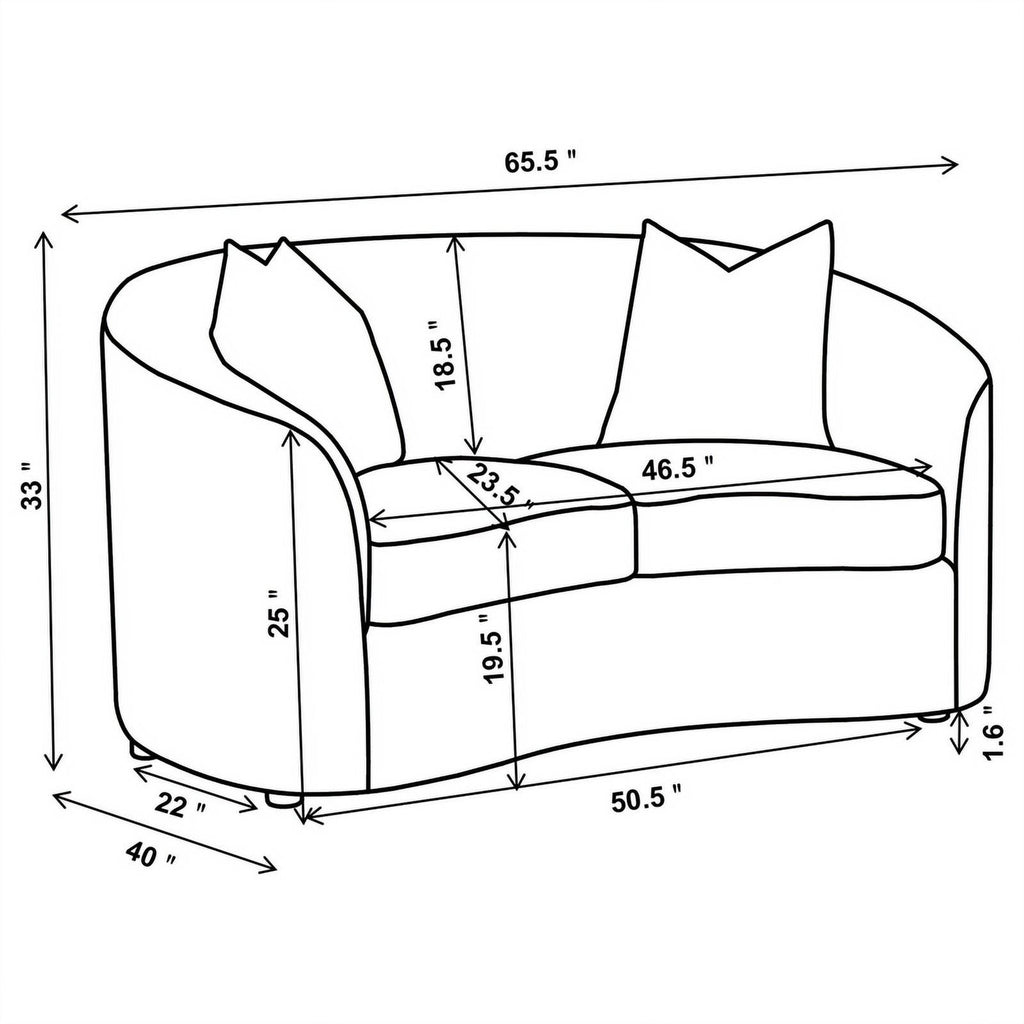 Latte Fabric Upholstered 2-piece Living Room Set K32292