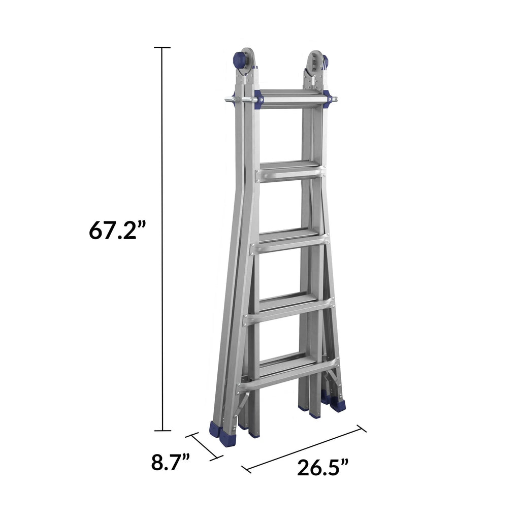 22 foot Reach Height Aluminum Multi-Position Ladder, 300 lb. Load Capacity Type IA Duty Rating U408
