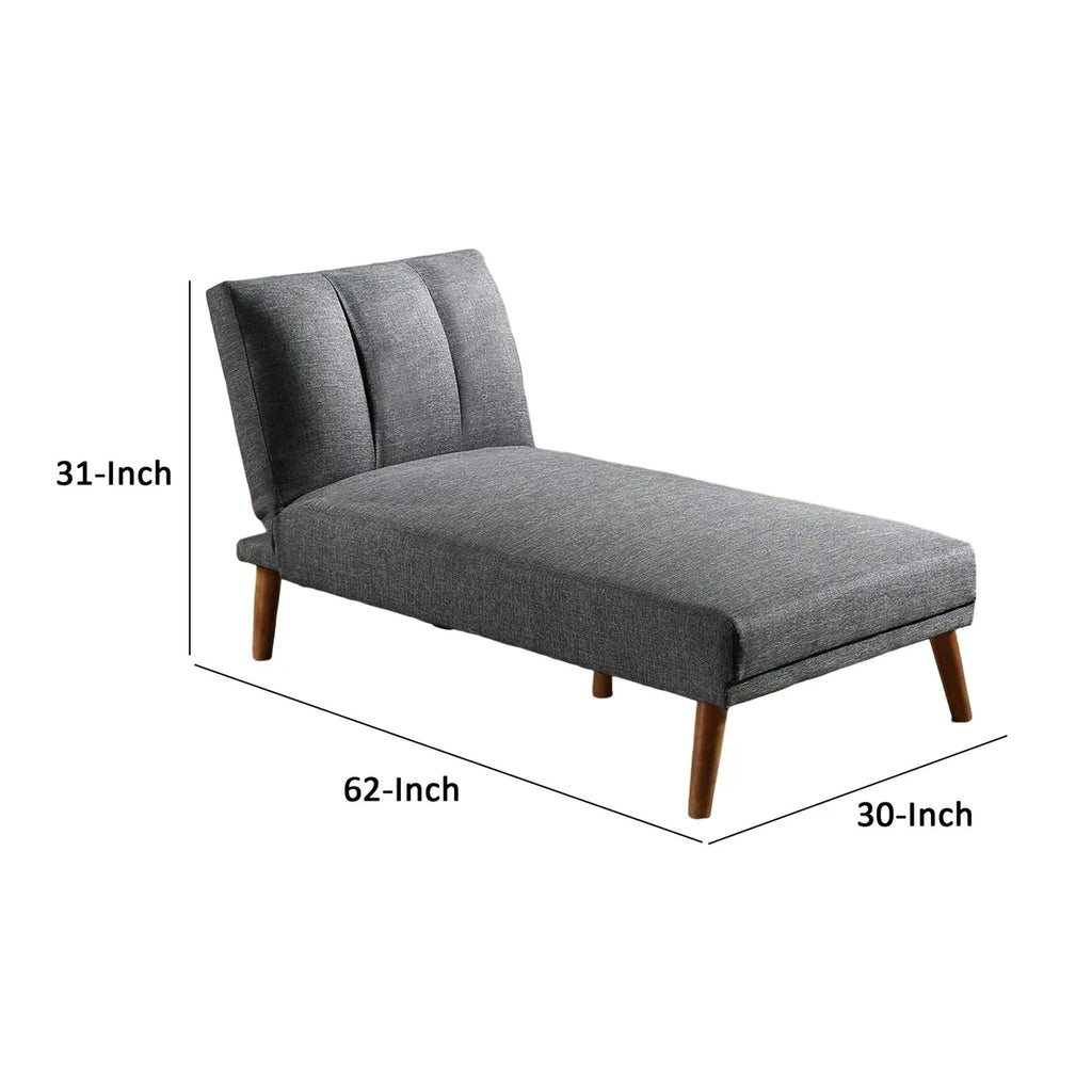 Gray Adjustable Chaise Lounger with Channel Tufting F61629