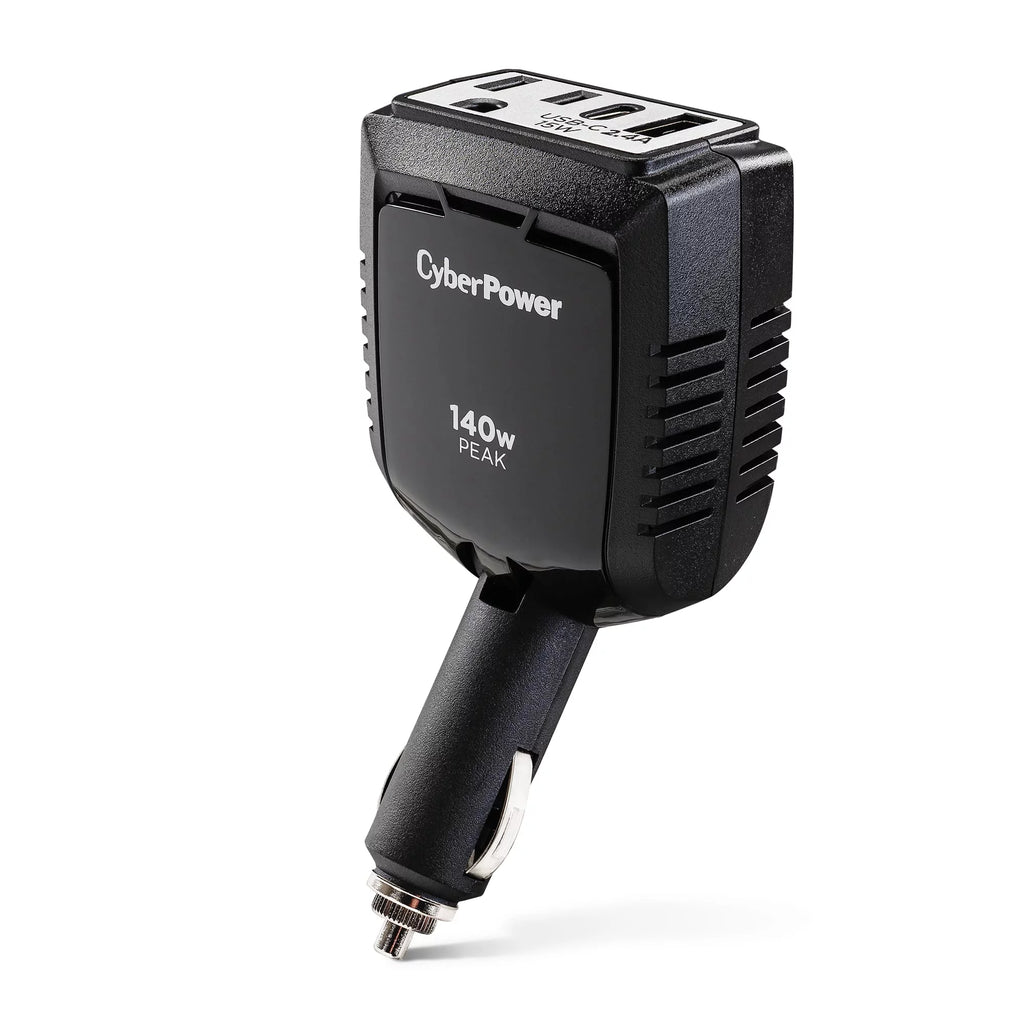 1 Outlet 140 Watt Power Inverter with USB-C & USB-A Port D7881