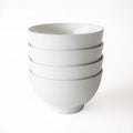 Set of 4 White Round Porcelain Noodle Bowls L967