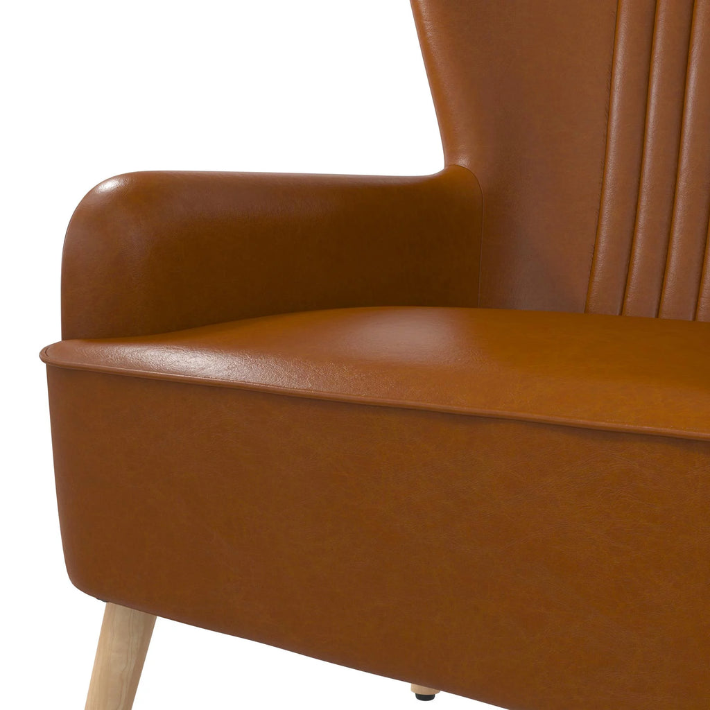 White Faux Leather Accent Chair B24137