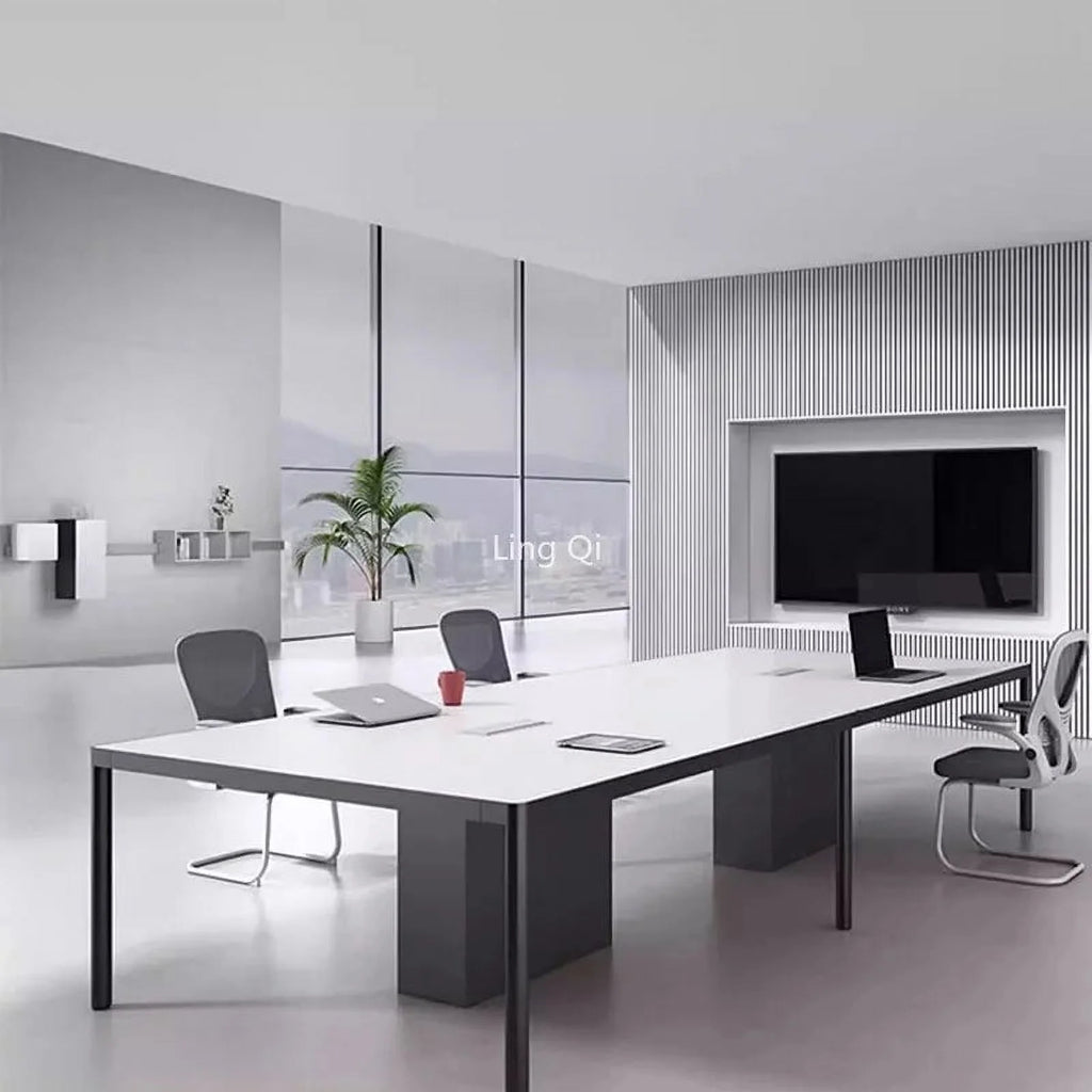 White Modern Computer Desk D935006