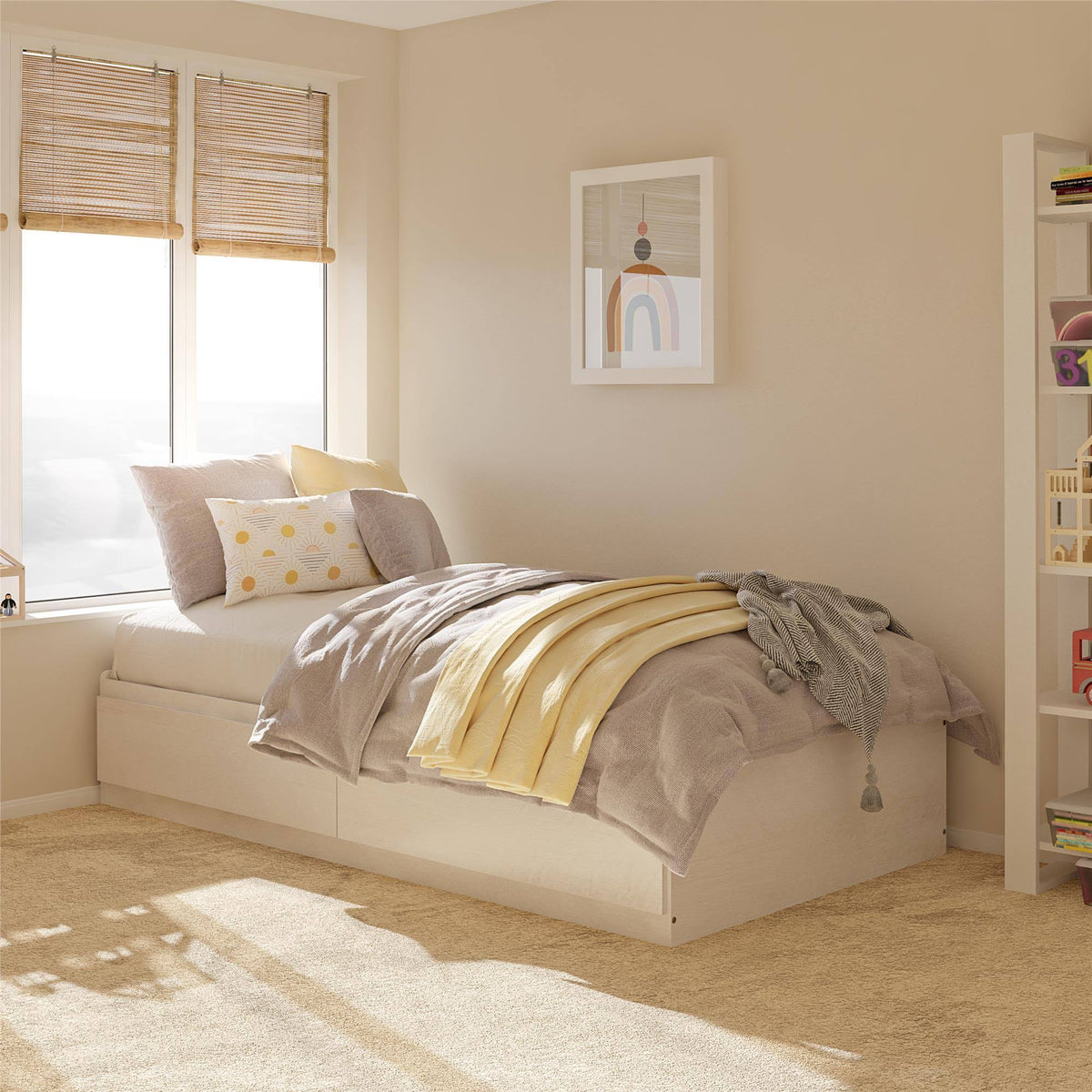 Twin Mates Bed Ivory Oak N66083