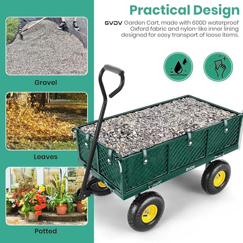 Heavy Duty Steel Folding Utility Wagon with Removable Sides and 10" All-Terrain Wheels F1907