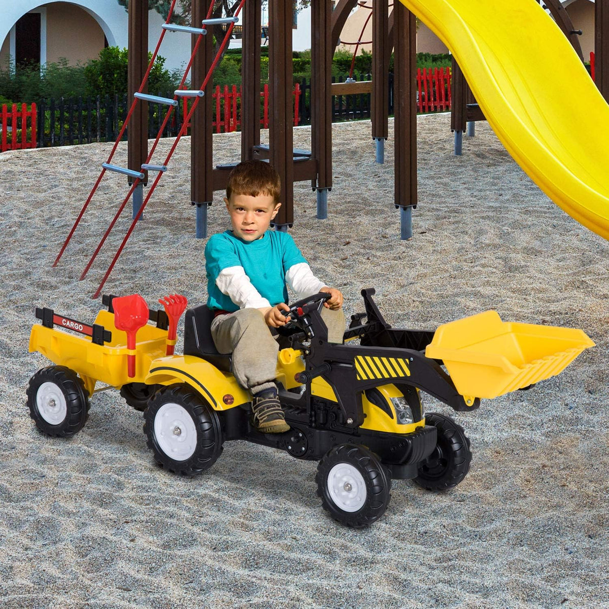 Ride-On Kids Bulldozer Toy with Dirt Bucket Z9379