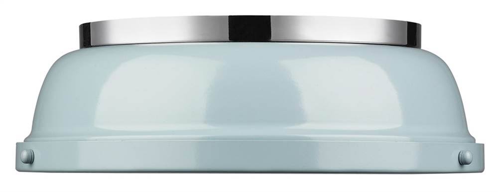 Two Light Flush Mount Seafoam Glass Chrome A58007