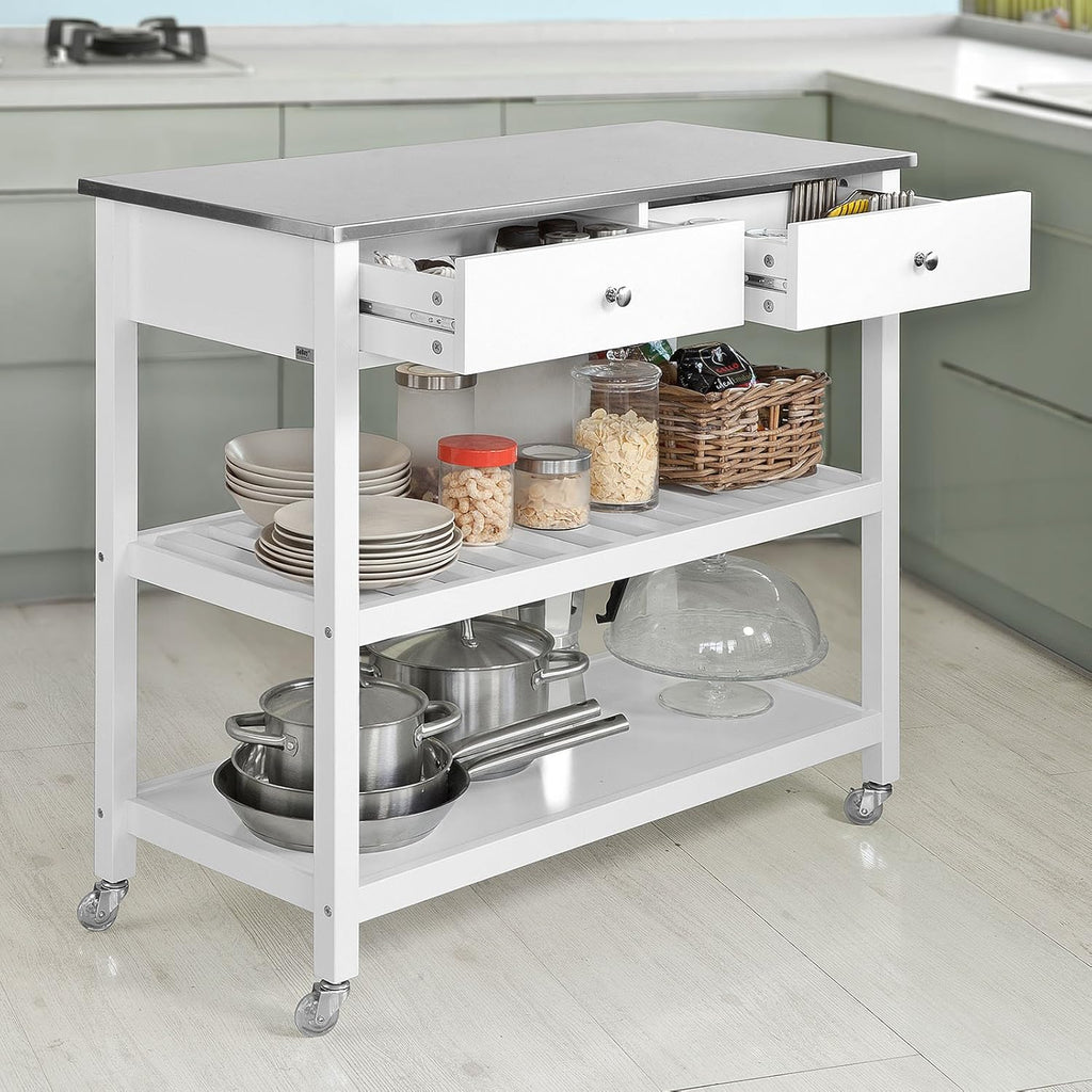 Kitchen Cart with Rubber Wood Top U904505