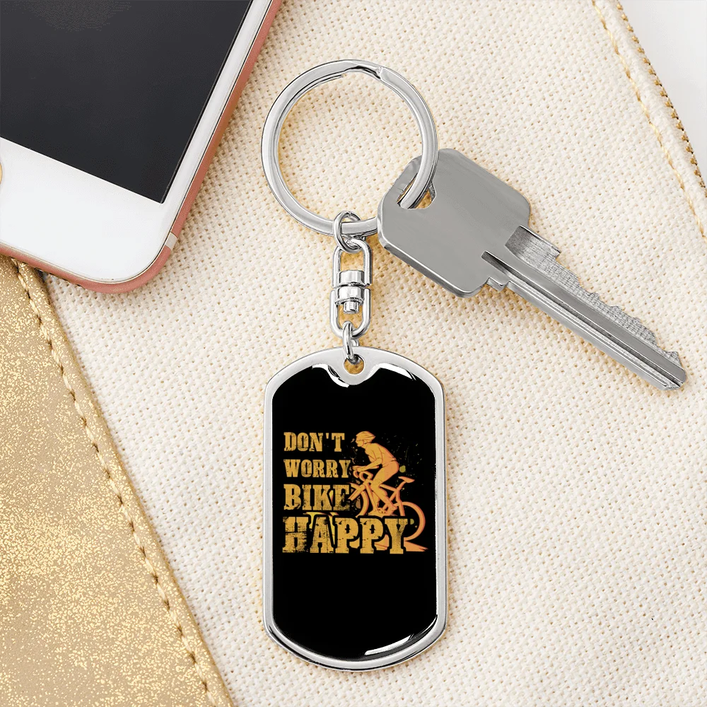 Stainless Steel or 18k Gold Swivel Dog Tag Keychain O4181