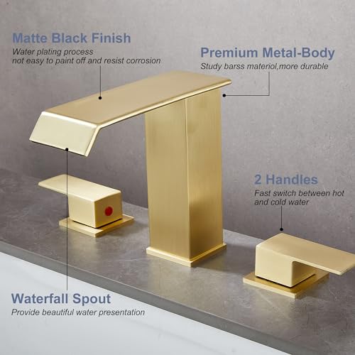 White Gold Single Handle Vessel Sink Faucet with Pop Up Drain N710002