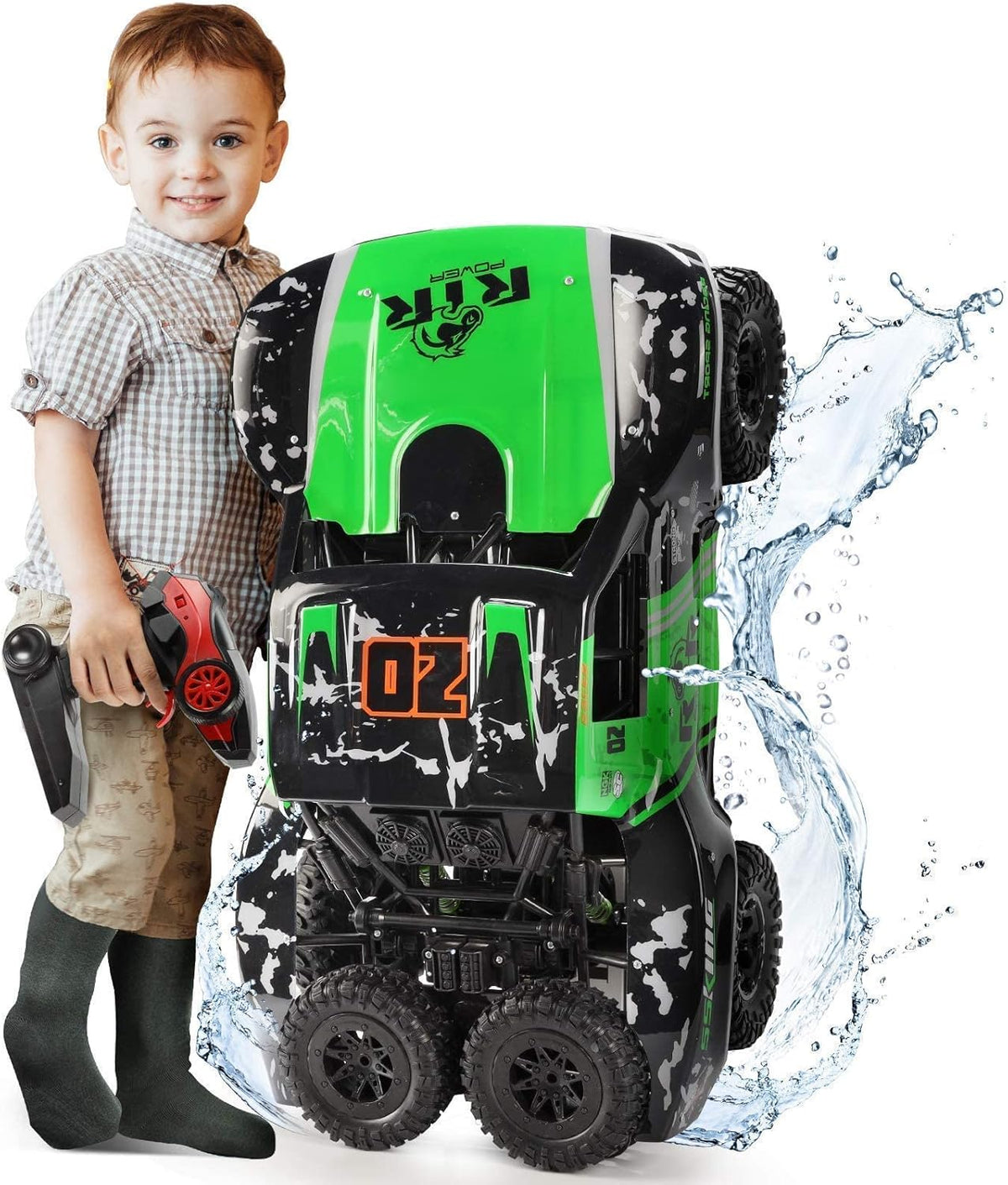 2.4 GHz Waterproof 4WD RC Monster Truck with 2 Rechargeable Batteries G9568