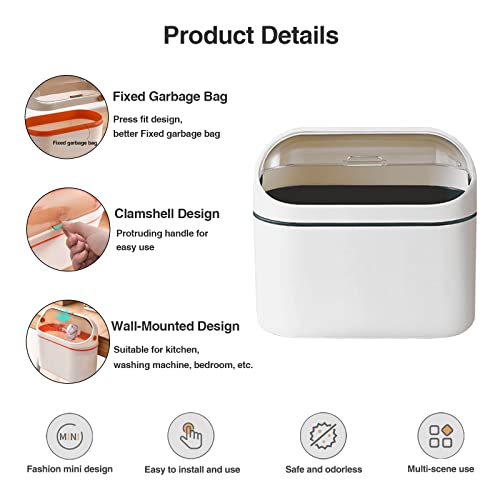 Orange Mini Trash Can with Lid K424