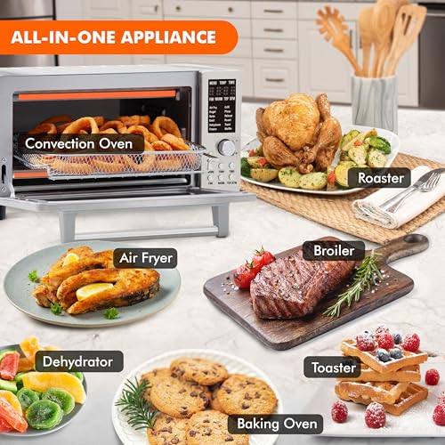 10-in-1 Air Fryer Toaster Oven, 21-Qt Stainless Steel T14857