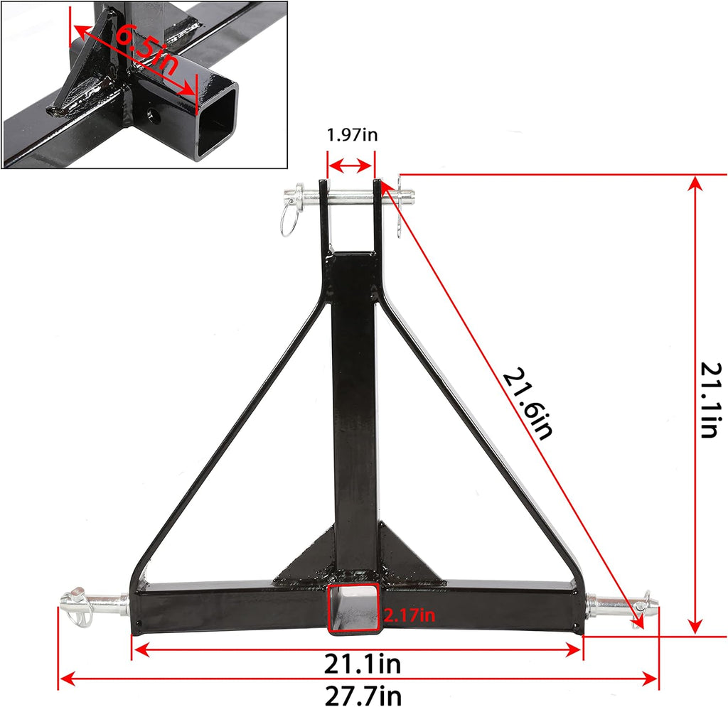 3 Point 2 Receiver Trailer Hitch Drawbar Adapter Pack of 2 A473