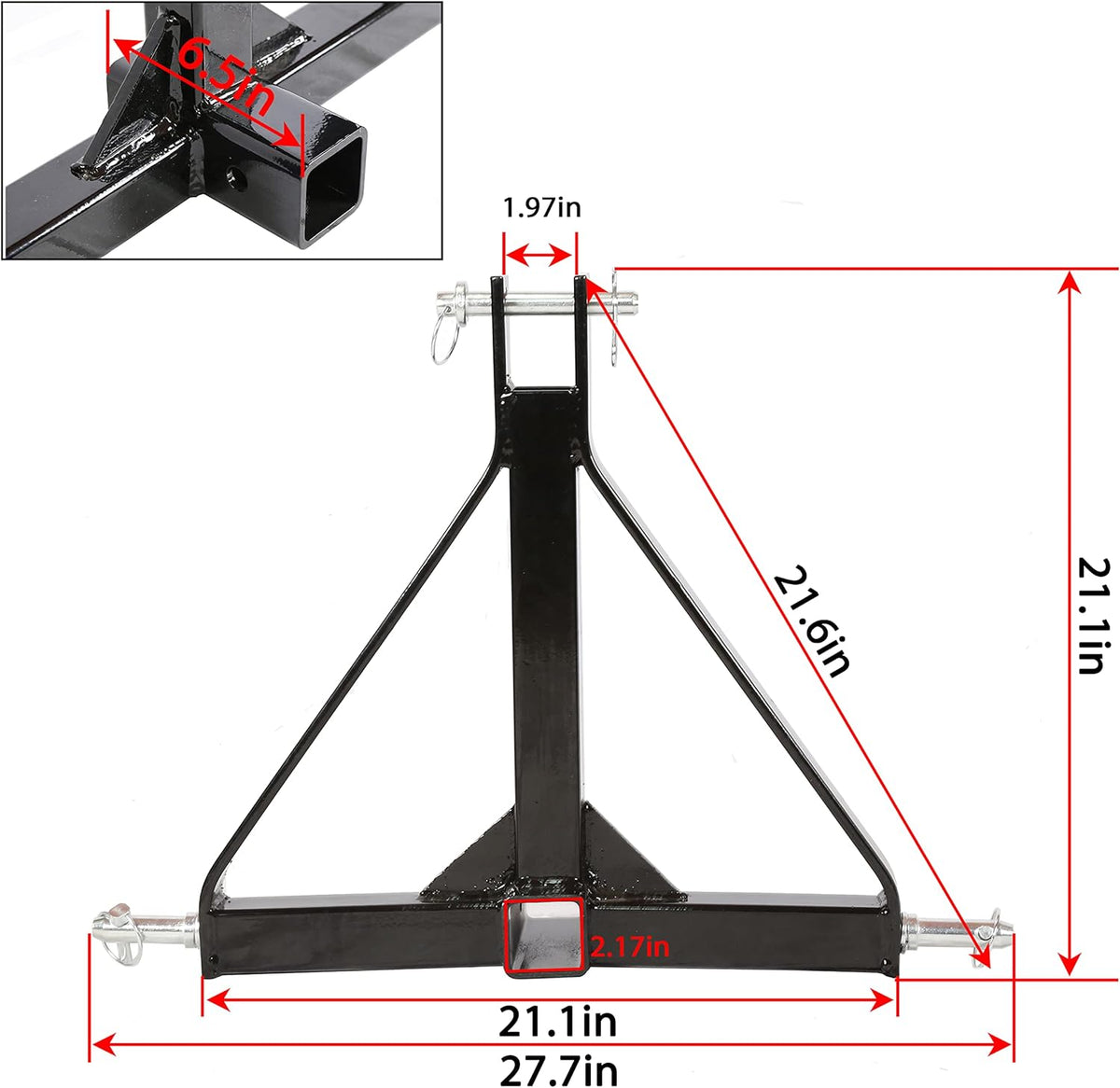 3 Point 2 Receiver Trailer Hitch Drawbar Adapter Pack of 2 A473